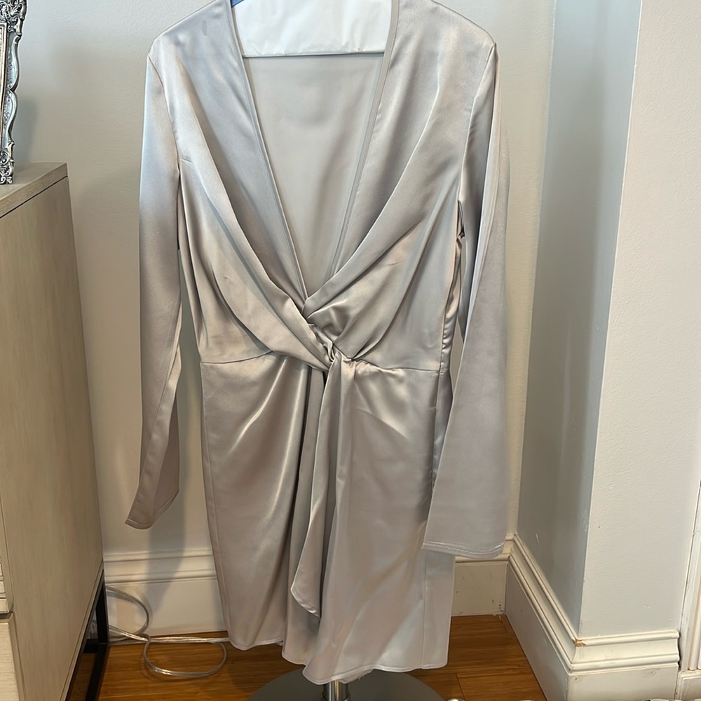 Silver mini dress